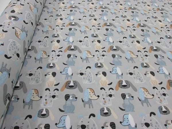 Loneta estampada Dogs Gris - Imagen 2