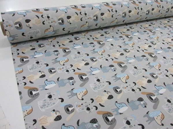 Loneta estampada Dogs Gris - Imagen 3