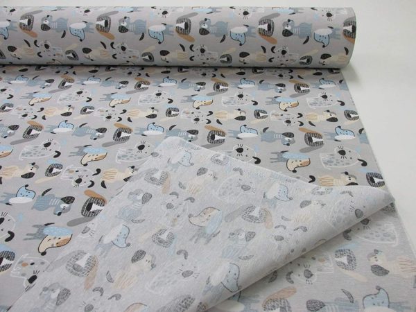 Loneta estampada Dogs Gris - Imagen 4