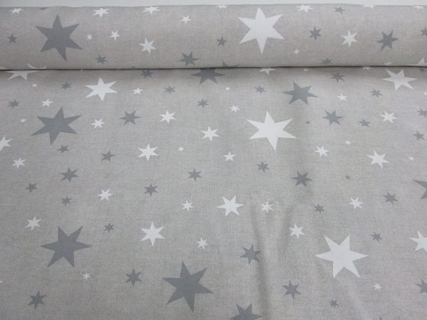 Loneta estampada Estrella Gris