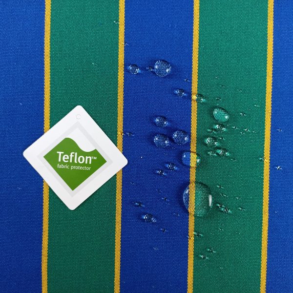 Lona Acrílica Raya Azul y Verde-Tela impermeable
