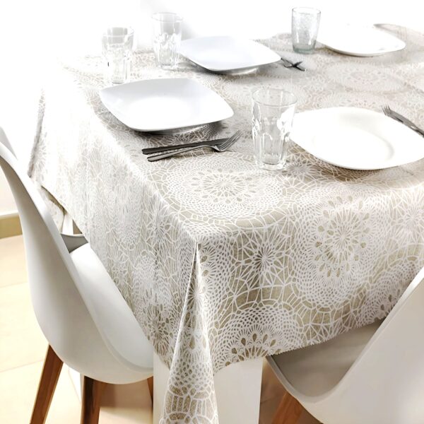 Mantel antimanchas impermeable Mandala-beig - Imagen 4