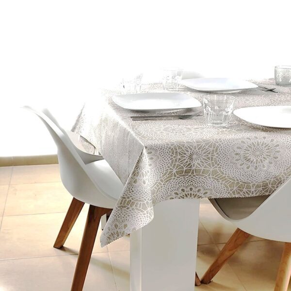 Mantel antimanchas impermeable Mandala-beig - Imagen 5