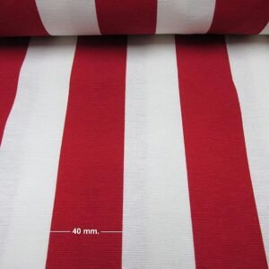 Loneta estampada Rayas Rojas