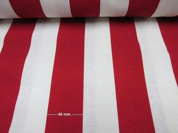 Loneta estampada Rayas Rojas